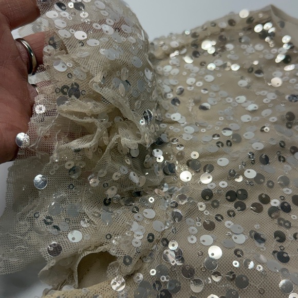 Anthropologie woman’s Sequin Beige Blouse - Picture 2 of 9